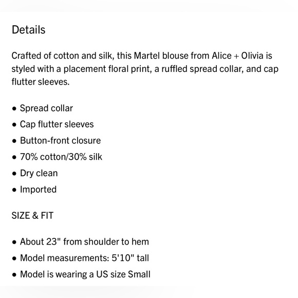 Alice + Olivia Martel Flutter Sleeve Blouse - Picture 7 of 7